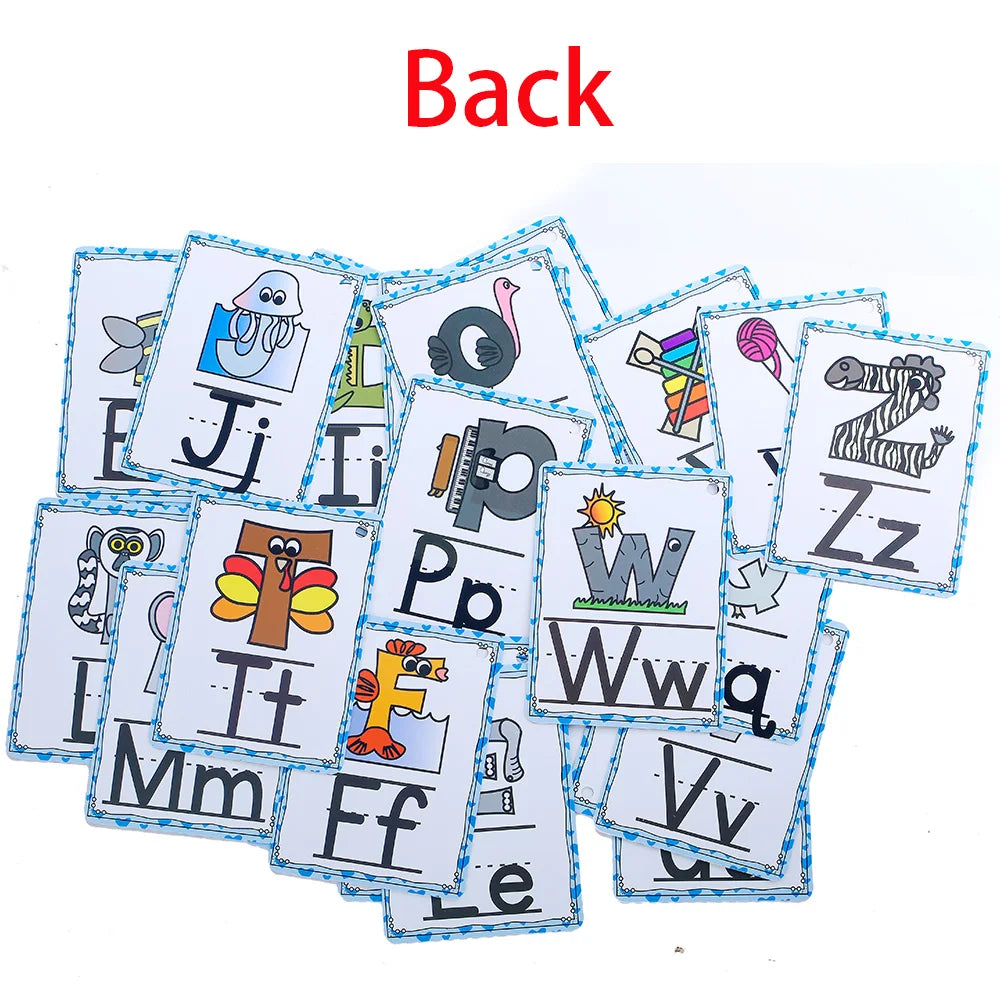 Alphabet 26 Letters 156 Phonics Words English Flash Cards Early Development Educational Toys Children Kids Montessori Learning T