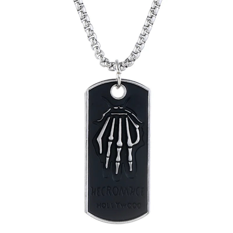 Personality Men's Women's Jewelry Vintage Cross Angel Wing Pendant Necklace  Long Stainless Steel Necklace Charms