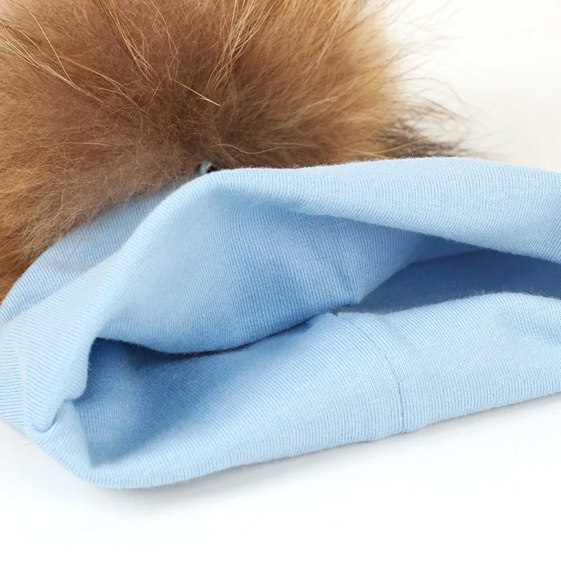 Geebro 0-3 Month Baby Boys Soft Cotton Real Fur pompom Beanies Hats For Newborn Girls Spring Autumn Kids Infants Toddler