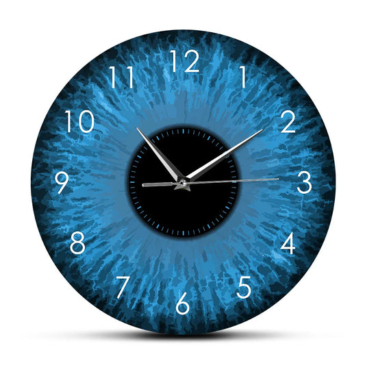 Blue Eyes Iris Opticianry Wall Clock Weird Macro Reptilian Eyeballs Eye Designed Home Decor Clock Eye Doctor Ophthalmology Gifts