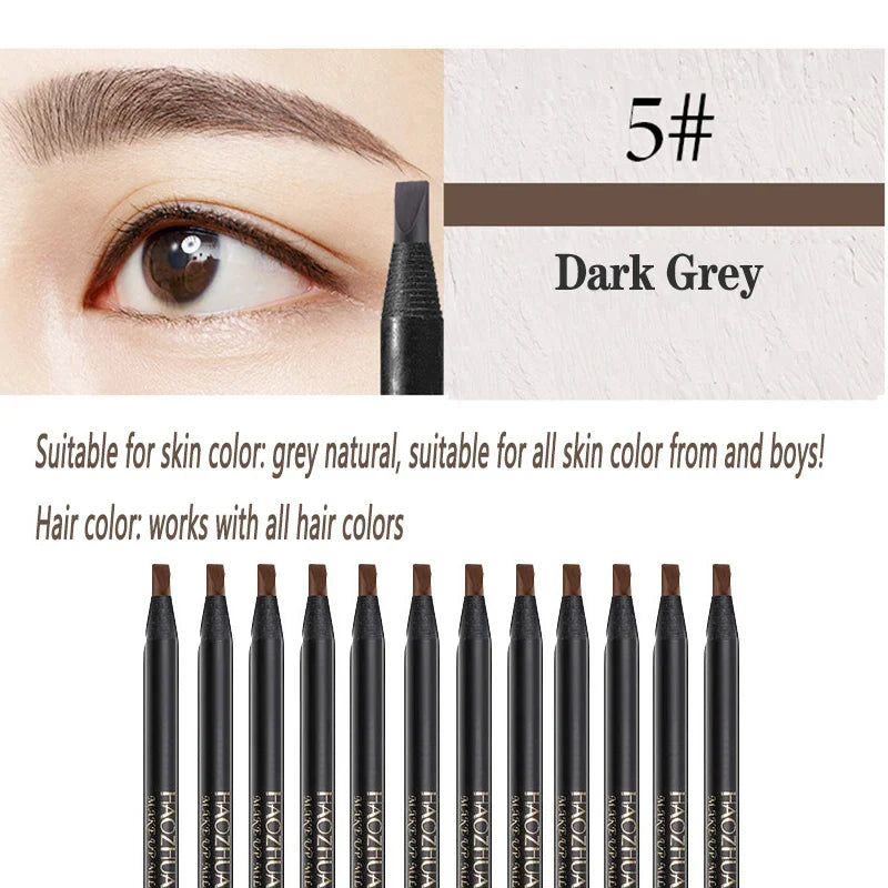 12PCS HaoZhuang Eyebrow Pencil Cosmetic Wholesale Eyeshadow Natural Long-Lasting Tattoo Eyebrows Eaterproof Makeup set Beauty