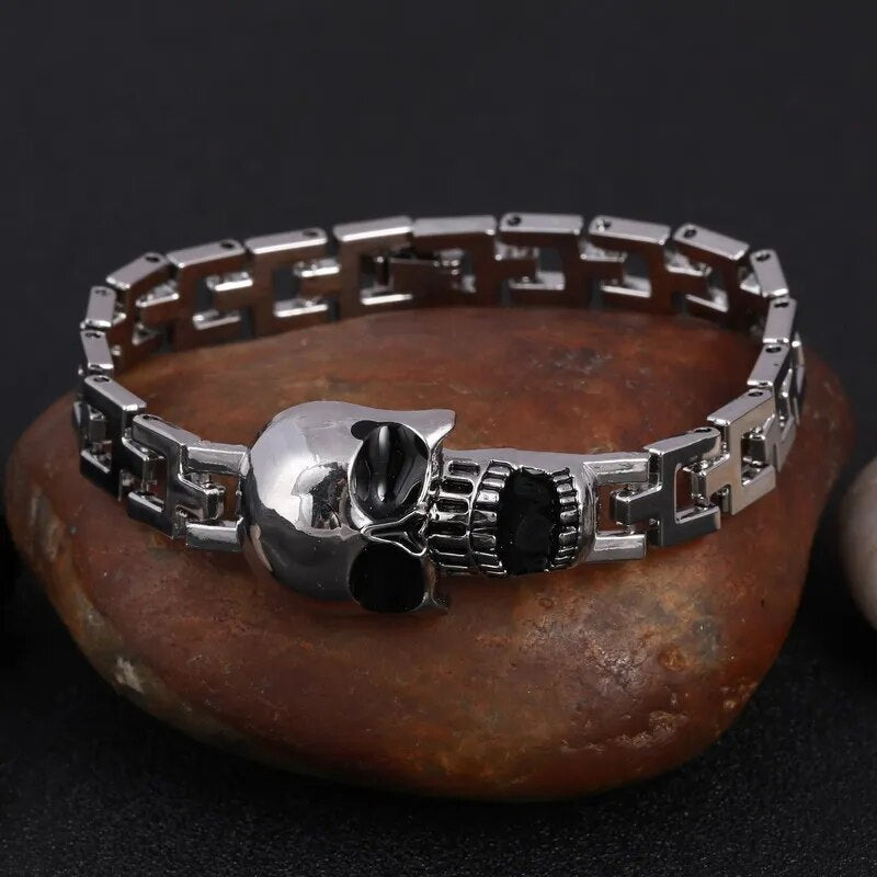 Black Fire Dragon Beads Bracelets Men Vintage Halloween Jewelry Alloy Metal Bracelets&Bangles Homme Drop Shipping