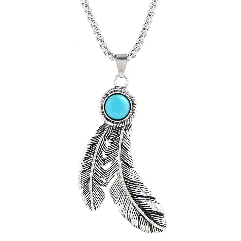 Personality Men's Women's Jewelry Vintage Cross Angel Wing Pendant Necklace  Long Stainless Steel Necklace Charms