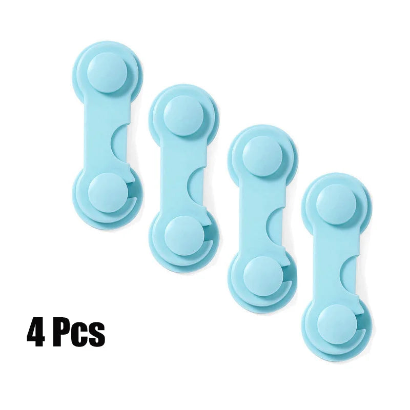 4pcs Baby Safety Cabinets Door Lock Plastic Children Security Protector Multi-function Home Cupboard Drawer Safety Locks