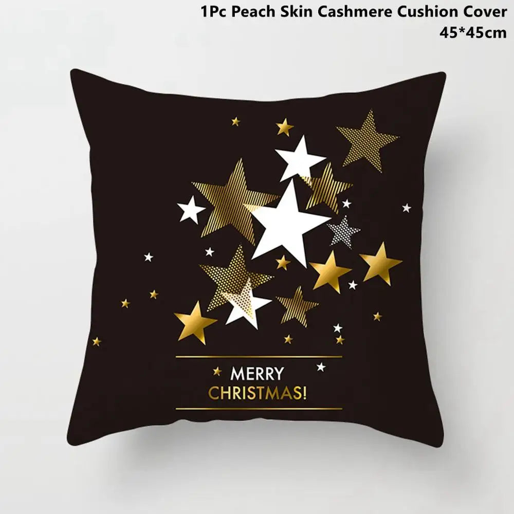 Taoup Gold Merry ChristmasTree Elk Garland Pillowcase Xmas Decor for Home Decor for Christmas Ornaments Xmas Noel New Year Gifts