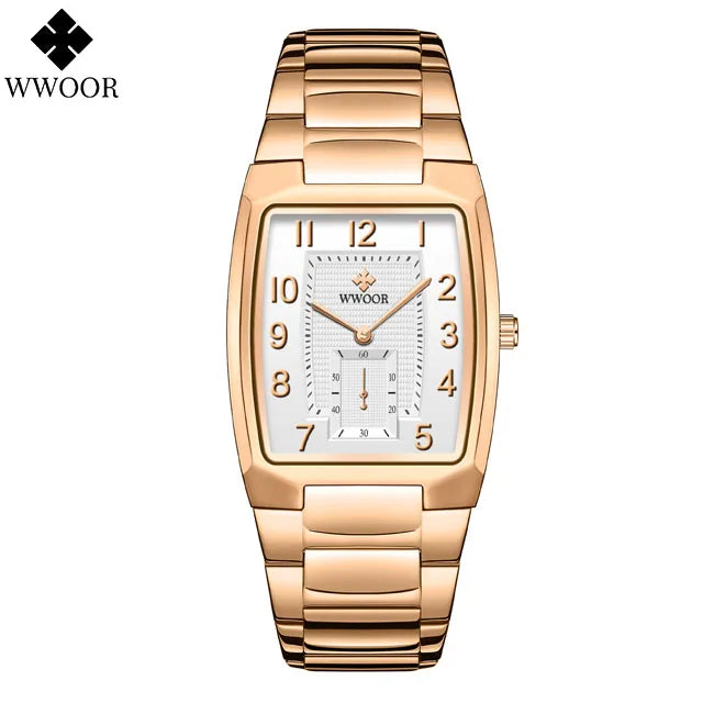 WWOOR Women Watches Gold Casual Ladies Quartz Watch Top Brand Luxury Waterproof Stainless Steel Women's Watches Relogio Feminino