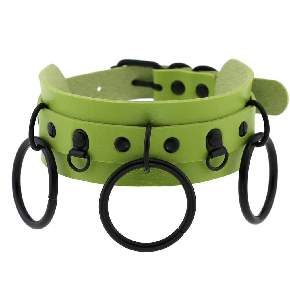 Halloween Cosplay Goth Green Choker Collar Necklaces For Women Emo Punk Balck Spike Geometry Pendant Necklace Y2K Jewelry Gifts