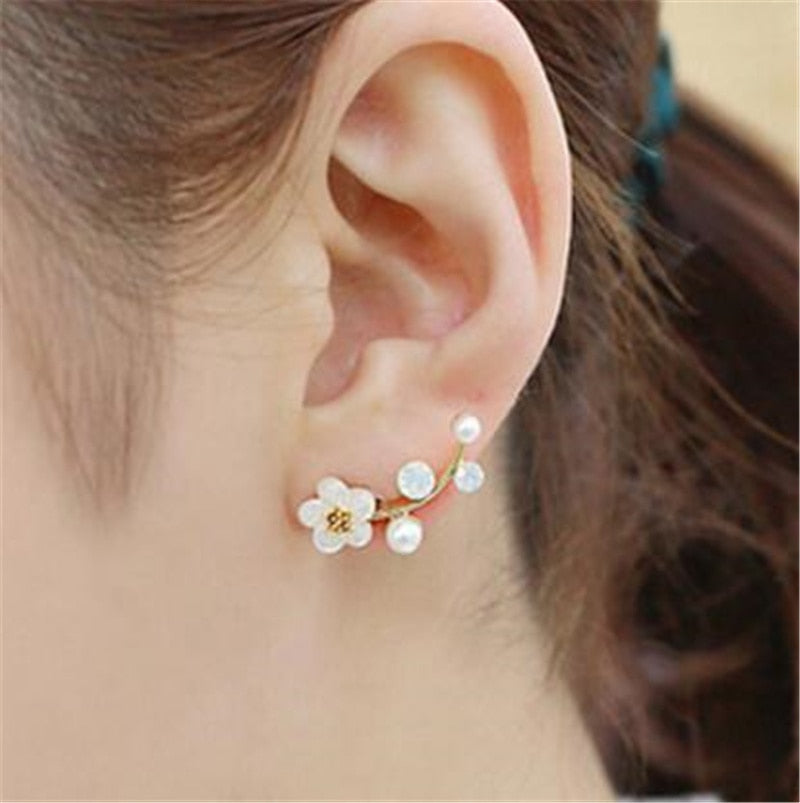 New Crystal Flower Drop Earrings for Women Fashion Jewelry Gold Colour Rhinestones Earrings Gift for Party Best Friend