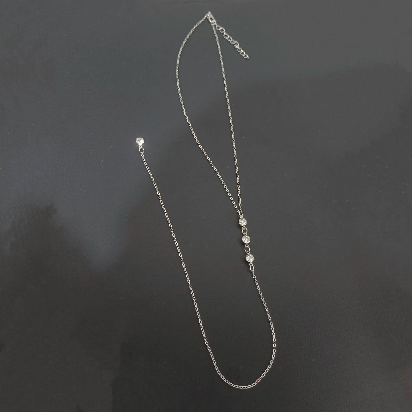 Sexy Summer Women Long Necklace Body Chain Bare Back Gold Color Crystal Pendant Necklace Beach Body Jewelry Wedding Dress