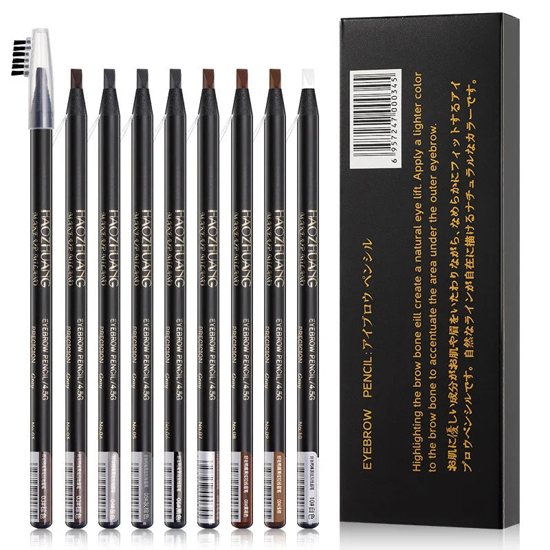12PCS HaoZhuang Eyebrow Pencil Cosmetic Wholesale Eyeshadow Natural Long-Lasting Tattoo Eyebrows Eaterproof Makeup set Beauty
