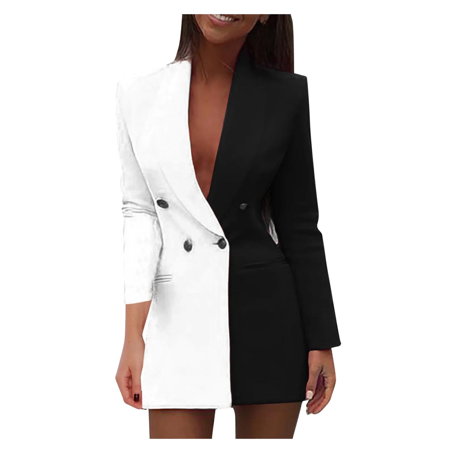 Casual Color Blazer Mini Dress