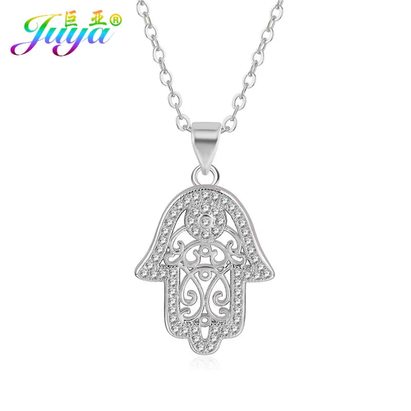 Juya 18K Real Gold Plated Micro Pave Zircon Butterfly Horse Bees Cat Leopard Pendant Necklace For Women Birthday Christmas Gift
