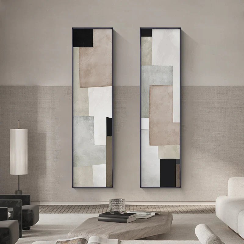 Geometric Abstract Painting Modern Industrial Style Canvas Poster Print Minimalist Wall Art Pictures for Living Room Hotel Decor