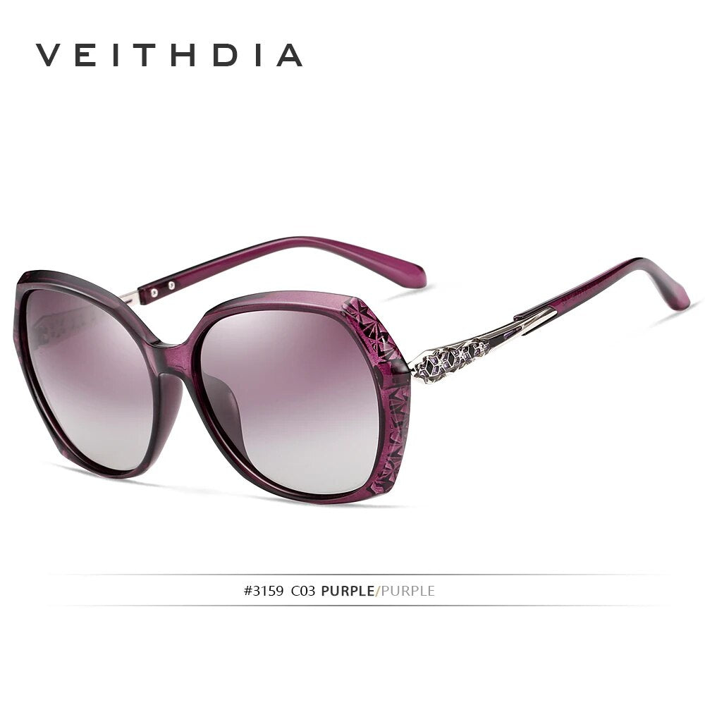 VEITHDIA Women's Sunglasses Fashion Polarized UV400 Gradient Lens Luxury Ladies Designer Eyewear Accessories For Female 3159