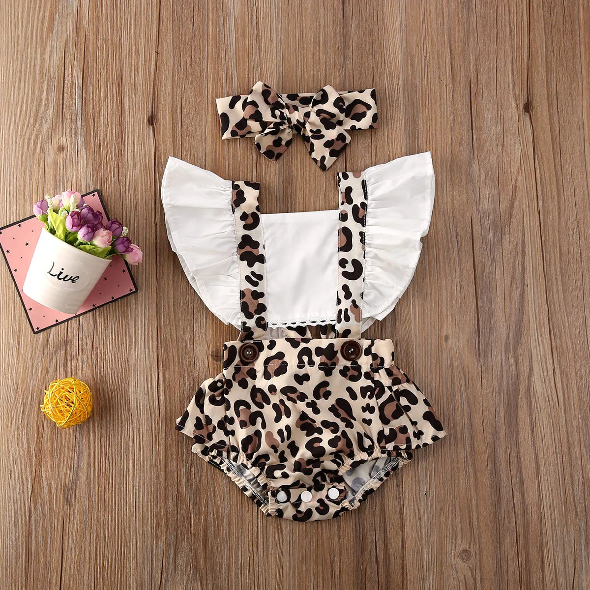 Citgeett Summer 2PCS Infant Baby Girl Leopard Romper Jumpsuit Clothes Outfits Print Cute Summer 0-24M