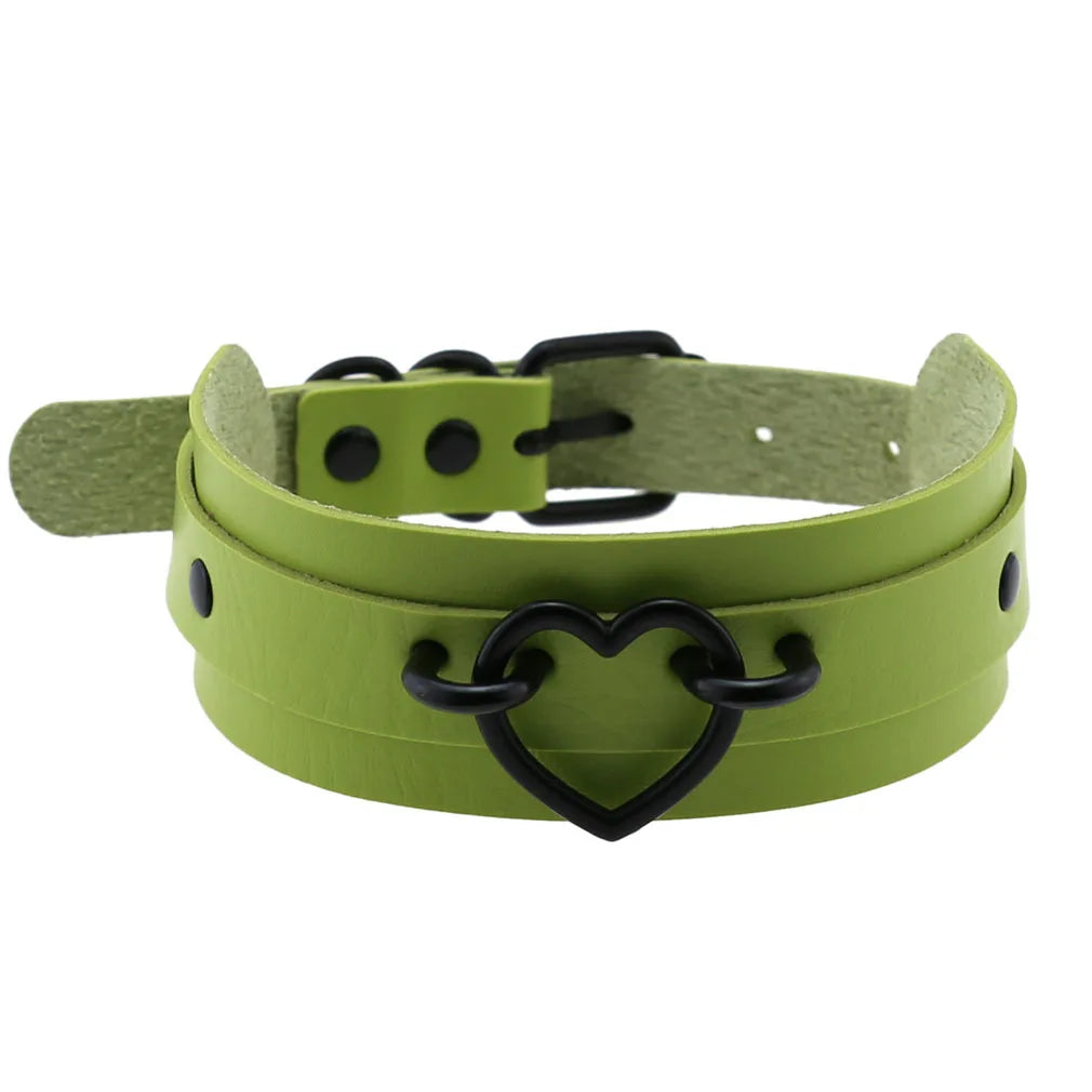 Halloween Cosplay Goth Green Choker Collar Necklaces For Women Emo Punk Balck Spike Geometry Pendant Necklace Y2K Jewelry Gifts