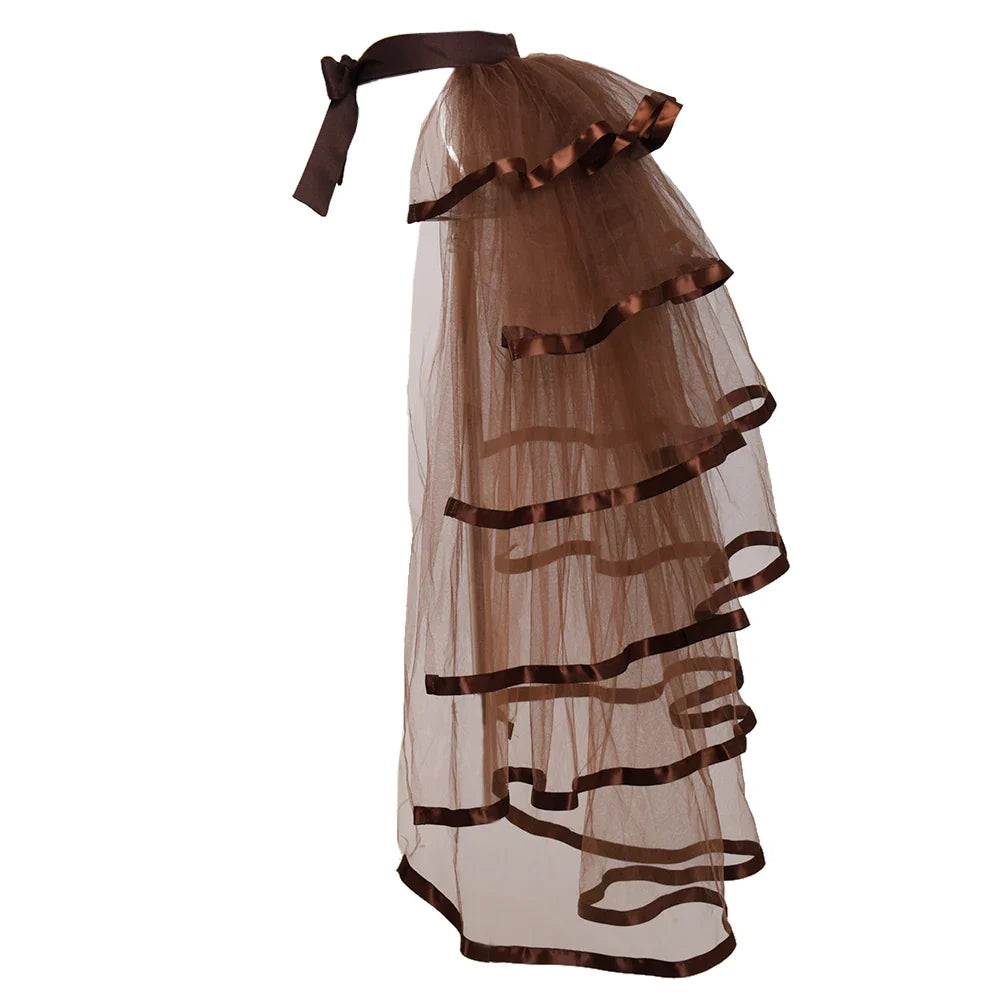 Steampunk Skirt Ruffles Tulle Overskirt Women Lady Gothic Punk Sexy Lolita Cocktail Party Puffy Mermaid Overskirts
