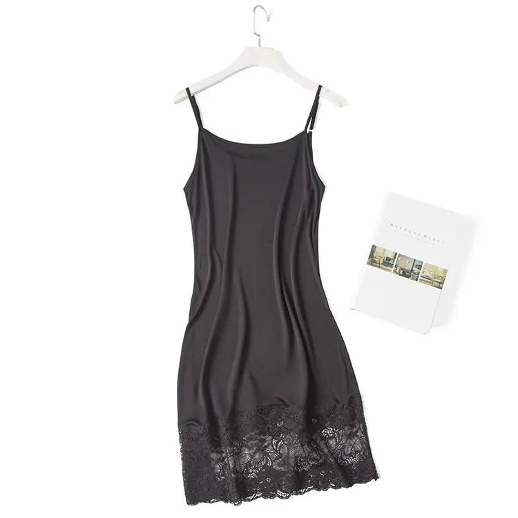 Silk Knitted Silk Dungaree Dress Slip Dress Lace Underskirt Nightdress 2021 New Fashion Women's Clothing