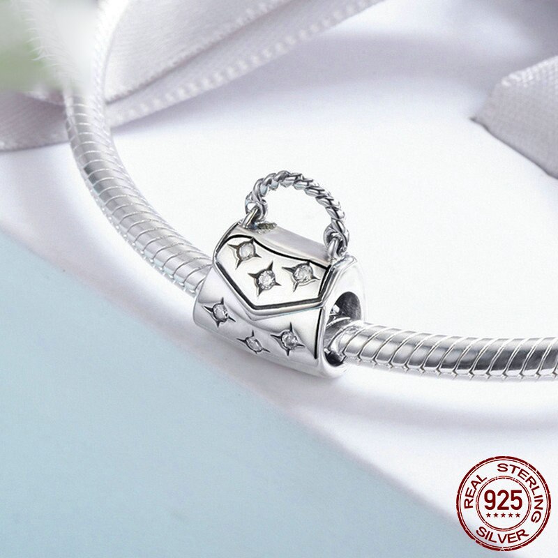 Hiyong 925 Sterling Silver Bracelet Small Bag Pendant Charm Bracelets &amp; Bangles For Women Silver Chain Pendant Bracelets Gifts