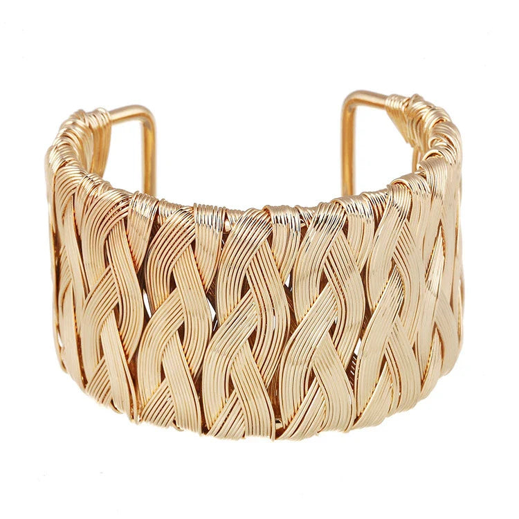 Exaggerated Wire Mesh Open Wide Bracelet Ins Small Fashion Net Red Metal Bracelet Women's Jewelry Charm Bracelets for Women