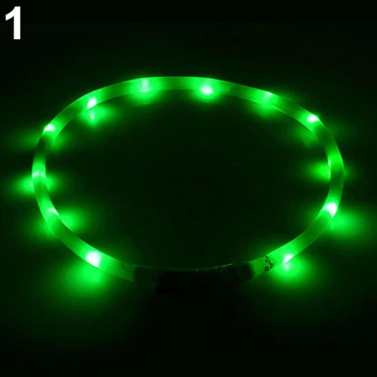 HOT SALE 70CM USB Rechargeable LED Flashing Light Band Glow Safety Belt Pet Cat Dog Puppy Collar PVC Water Resistant Pets Supply