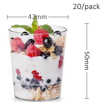 20 Pieces x Home Party Disposable Plastic Tableware Supplies, 70*44mm/60ml Petal Dessert Cake Bowl