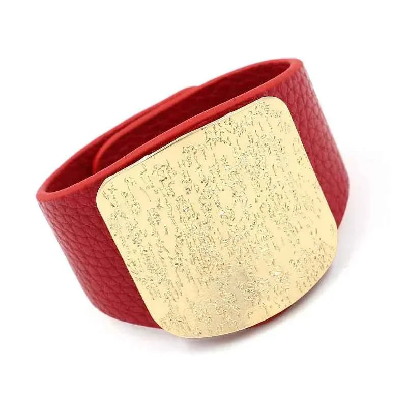 Leather Wide Wrist Bracelet