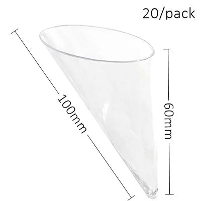 20 Pieces x Home Party Disposable Plastic Tableware Supplies, 70*44mm/60ml Petal Dessert Cake Bowl