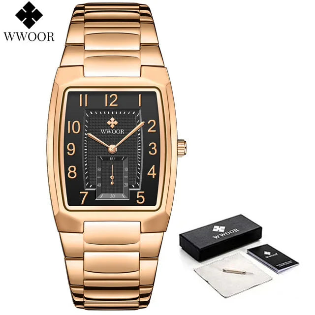 WWOOR Women Watches Gold Casual Ladies Quartz Watch Top Brand Luxury Waterproof Stainless Steel Women's Watches Relogio Feminino