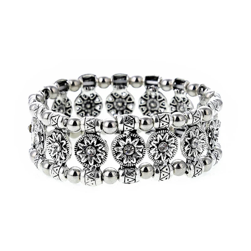 LOVBEAFAS Fashion Ethnic Bohemian Elastic Bracelets & Bangles For Women Crystal Vintage Beach Stretch Boho Bracelets