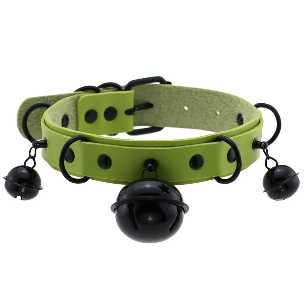 Halloween Cosplay Goth Green Choker Collar Necklaces For Women Emo Punk Balck Spike Geometry Pendant Necklace Y2K Jewelry Gifts