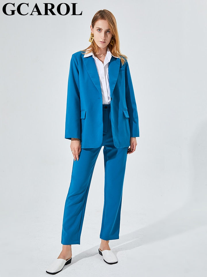 EtherealBe Blue Tailored office wear pantsuit for women