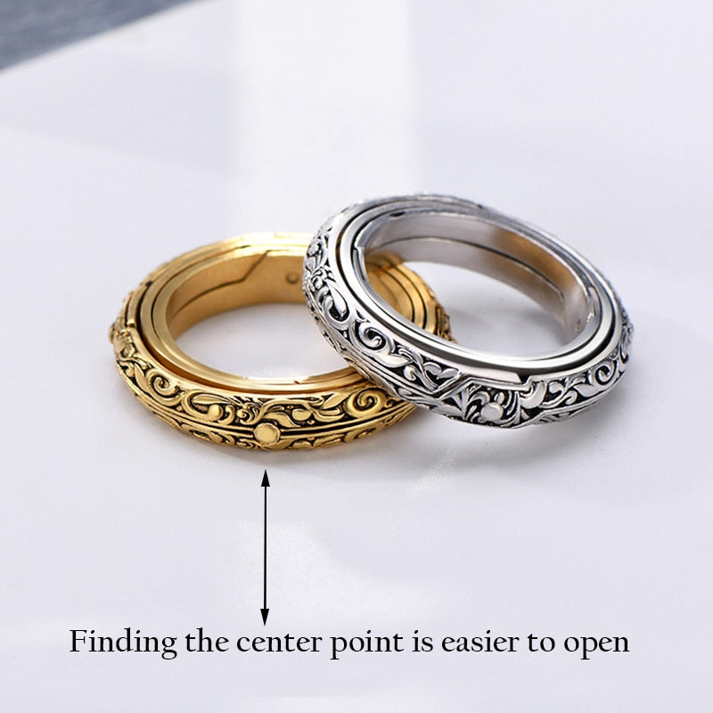 Astronomy Ball Rings Openable Rotate Sphere Cosmic Planet letter Ring Women Fashion Jewelry 7-12 Size