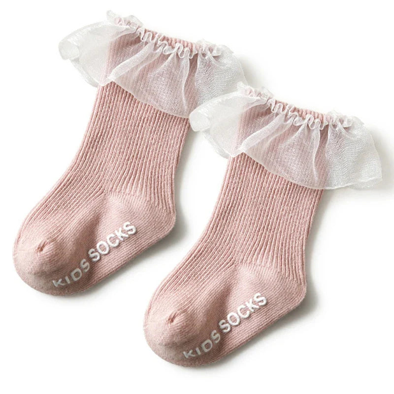 Baby Socks New Kids Toddlers Girls Knee High Long Soft Cotton Lace Baby Children Socks Baby Girl Socks 0 To 3 Years Fall Clothes