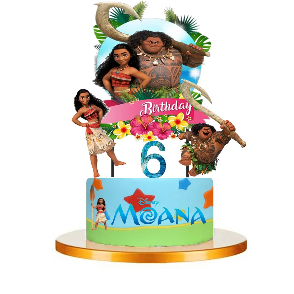 Cartoon Moana Theme Birthday Party Movie theme Cupcake Toppers birthday Party Supplies