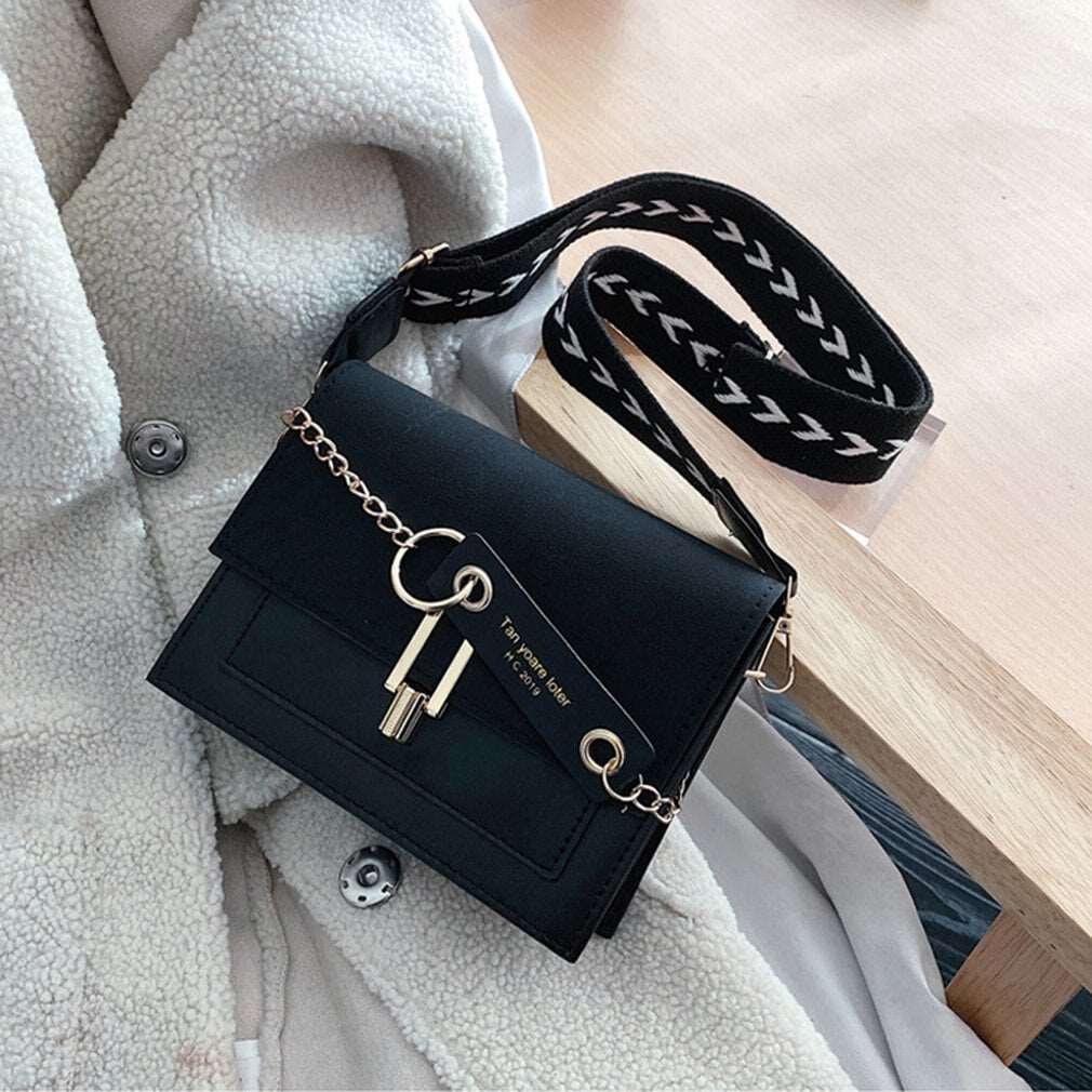 2021 New Handbags for Women Fashion Ins Ultra Fire Retro Wide Shoulder Strap Female Messenger Bags Simple Ladies Crossbody Bags