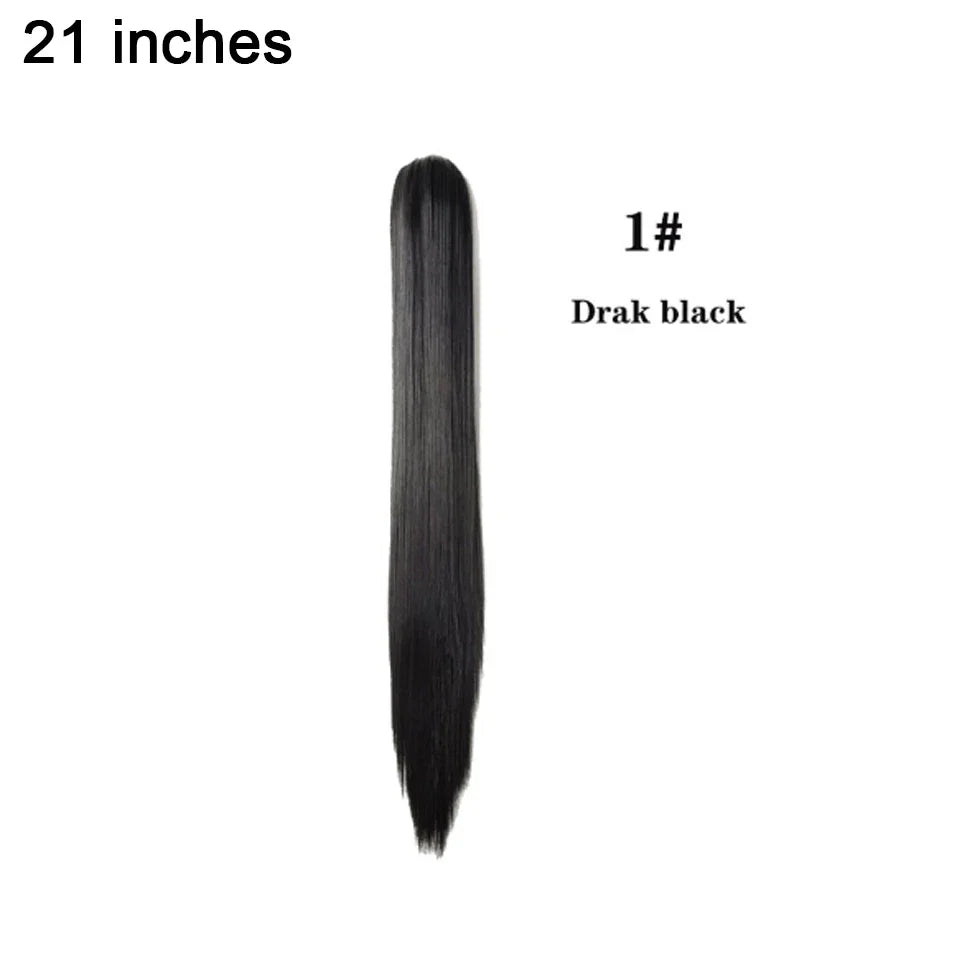 BENEHAIR Fake Ponytail Claw On Ponytail Long Wavy Clip In Hair Extension Hair Synthetic Hairpiece For Women Pony Tail Fake Hair
