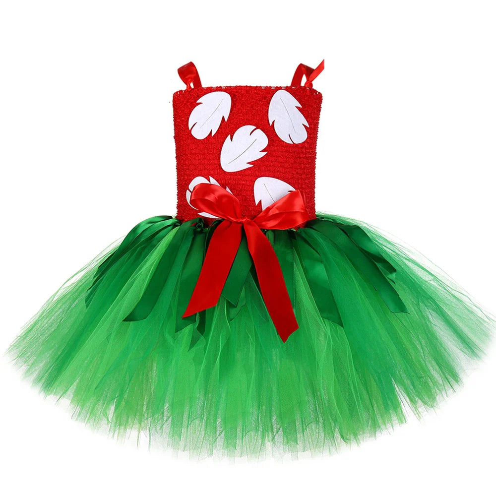 Lilo Tutu Dress for Baby Girl Christmas Halloween Costume Kids Hawaiian Dresses for Girls Party Princess Outfits with Garland