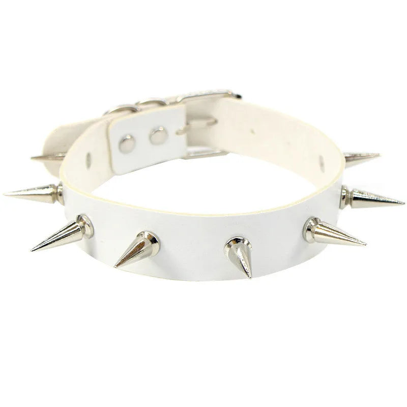 Red Long Spike Choker Punk Collar Women Men Rivets Studded Chocker Necklace 2021 Fashion Goth Jewelry Metal Gothic Accessories