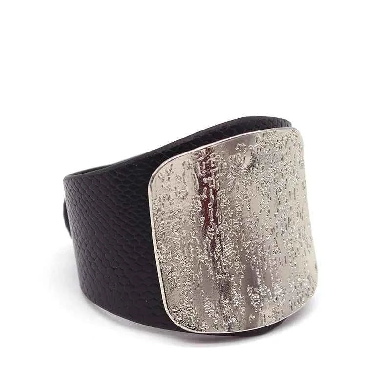 Leather Wide Wrist Bracelet