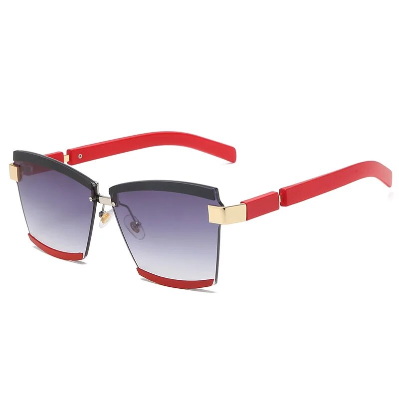 Rimless Luxury Sunglasses Square Men Women Fashion Shades UV400 Vintage Glasses Lady Brand Designer Gradient Shades Eyeglasses