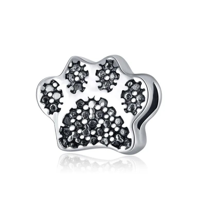 New Animal Footprint Musical Note Safety Chain Crown Boy Pendant Fits Pandora Charm Bracelet DIY Women's Original Beading Gifts