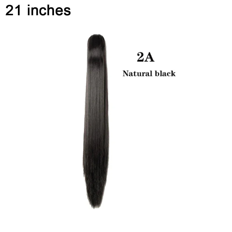 BENEHAIR Fake Ponytail Claw On Ponytail Long Wavy Clip In Hair Extension Hair Synthetic Hairpiece For Women Pony Tail Fake Hair