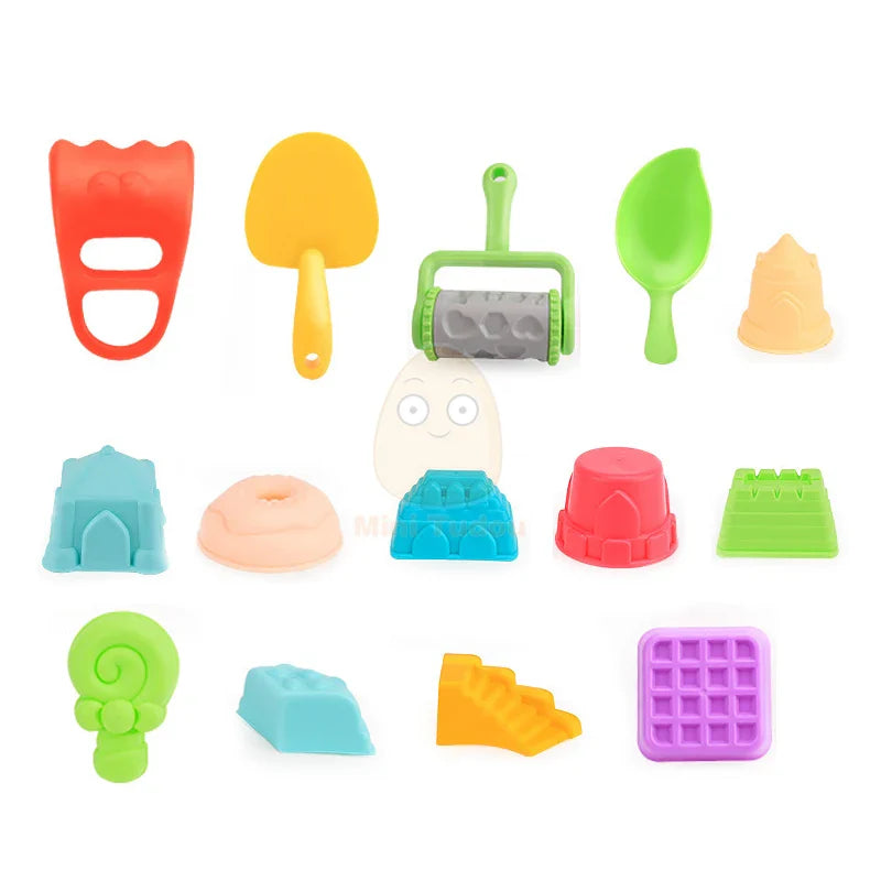 Summer Silicone Soft Baby Beach Toys Kids Play Set Beach Cart Ducks Bucket Sand Molds Tool Water Game