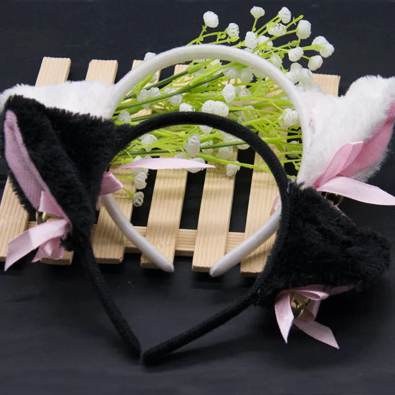 Women Sweet Cat Ears Headband Anime Accessories Party Club Bar Halloween Costume Hair Headband Girls Plush Ears Headwear