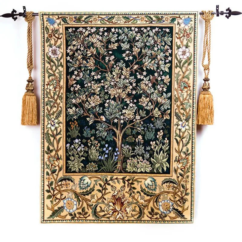 90x60cm Belgium William Morris WorksTree of Life Home Textile Jacauard Fabric Product Tapestry Wall Hangings Decoration Painting