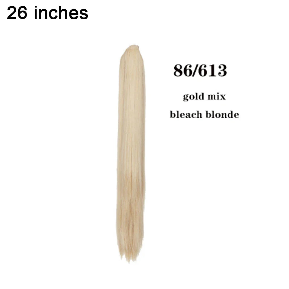 BENEHAIR Fake Ponytail Claw On Ponytail Long Wavy Clip In Hair Extension Hair Synthetic Hairpiece For Women Pony Tail Fake Hair