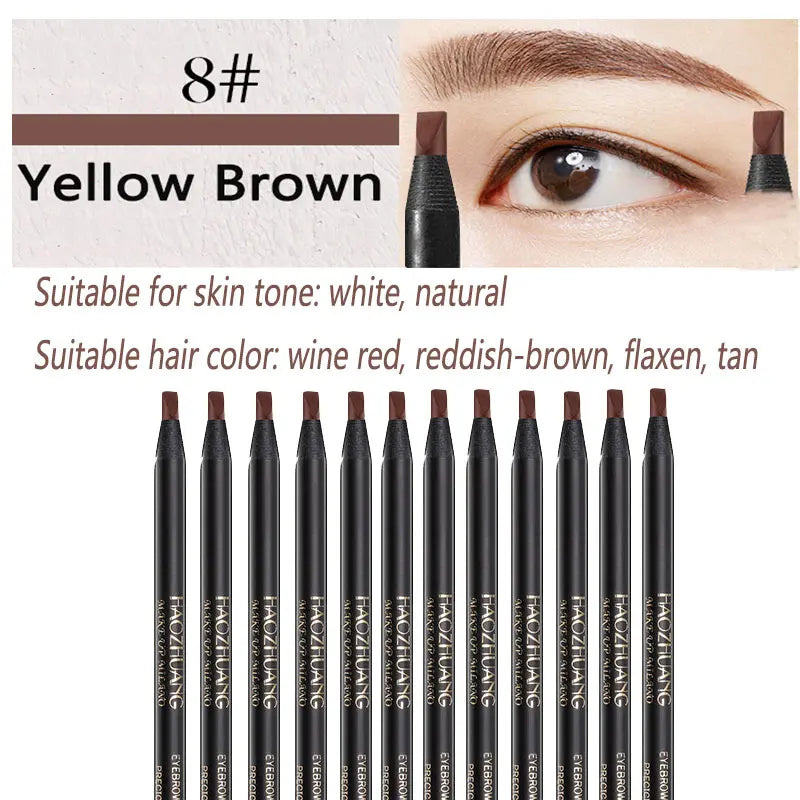12PCS HaoZhuang Eyebrow Pencil Cosmetic Wholesale Eyeshadow Natural Long-Lasting Tattoo Eyebrows Eaterproof Makeup set Beauty