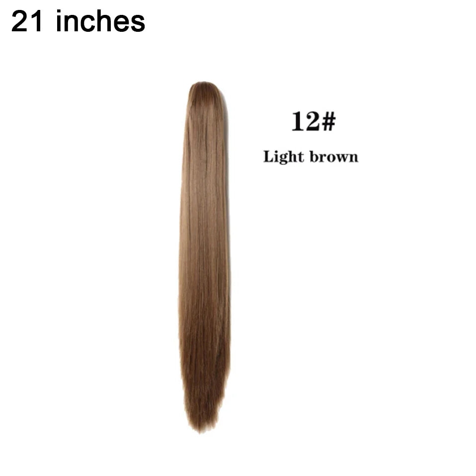BENEHAIR Fake Ponytail Claw On Ponytail Long Wavy Clip In Hair Extension Hair Synthetic Hairpiece For Women Pony Tail Fake Hair