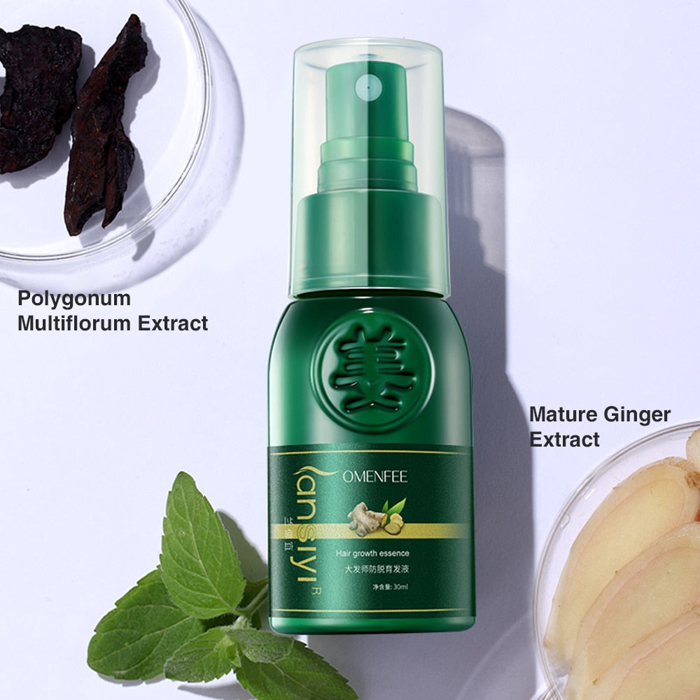US Stock Ginger Hair Growth Spray Essential Oil Hair Loss Liquid Hair Growth Spray For Men Women Hair Care Tools